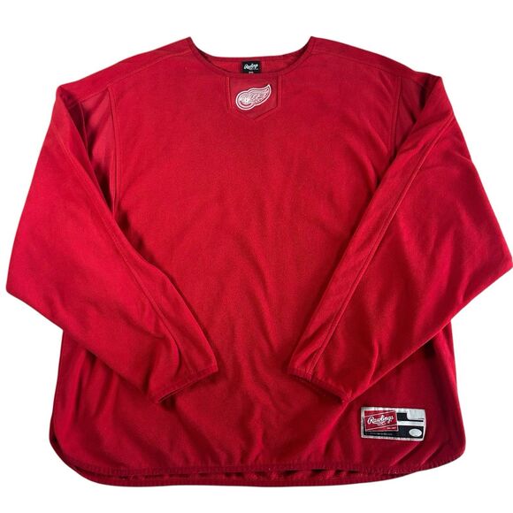 Detroit Red Wings Sweatshirt Mens XXL Rawlings Center Logo Fleece NHL Hockey Y2K - Picture 2 of 13